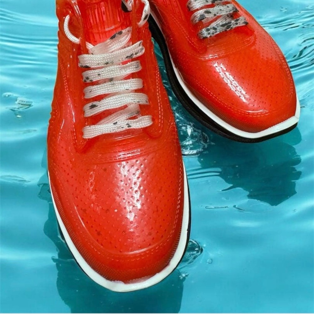AIRDP by Ishu+ Transparent Red Designer Sneakers | Italian Fashion Tech Shoes‎ - Picture 3 of 16